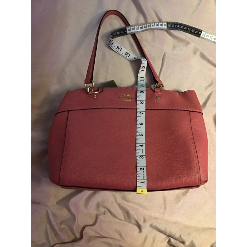 Women's Coach Rose Glitter Pink Leather Satchel Handbag Crossbody with Cloth Bag - Picture 7 of 16